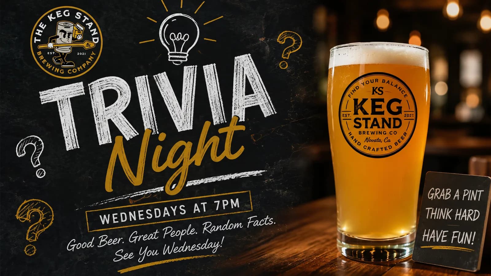 Looking for Things to Do in Novato on a Wednesday? Join Us for Trivia Night