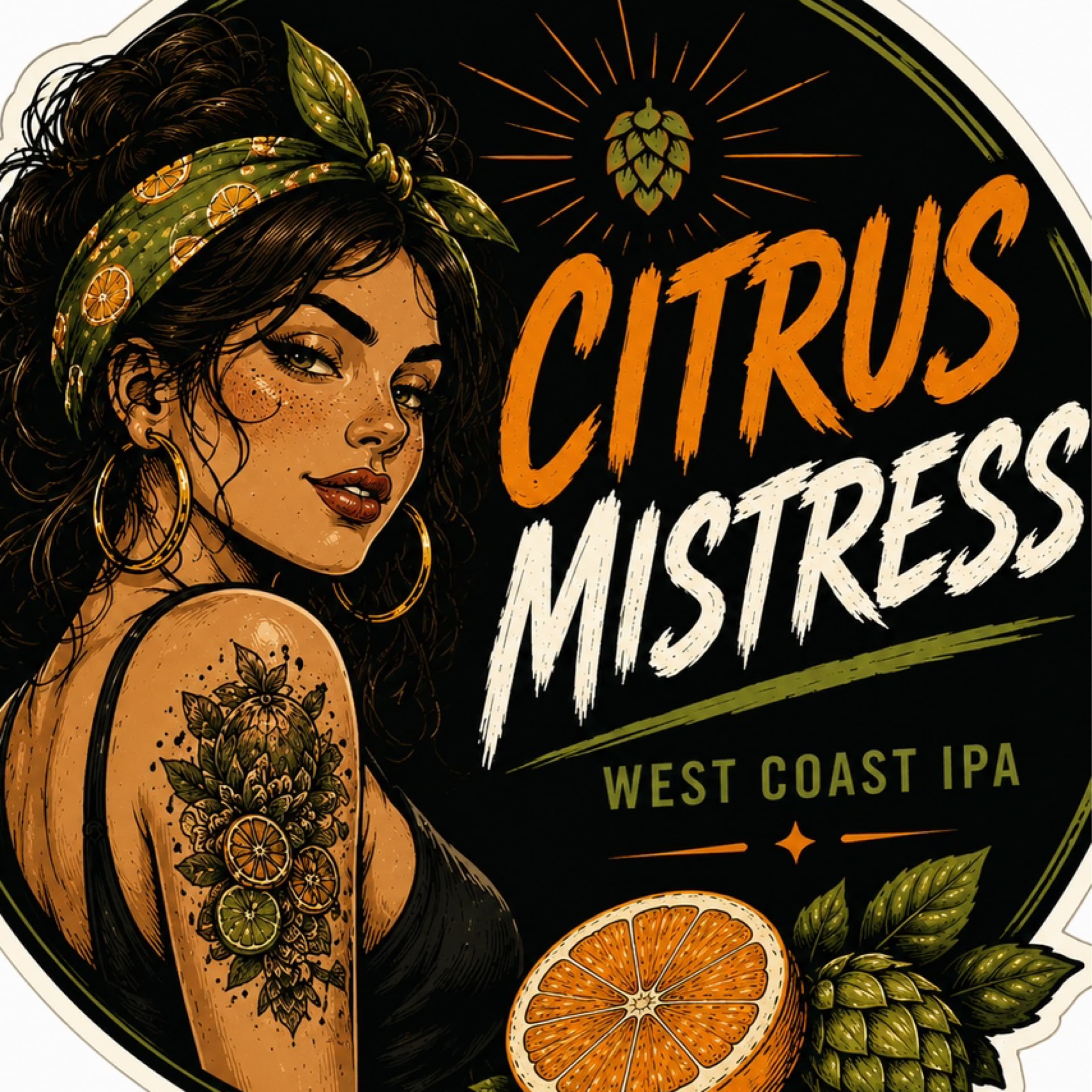 Glass of Citrus Mistress, a West Coast IPA from The Keg Stand Brewing Co.